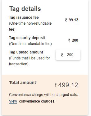 ICICI Tag charges-Car