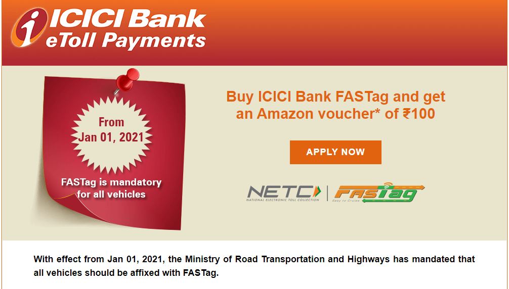 ICICI AMAZON FASTag Offer